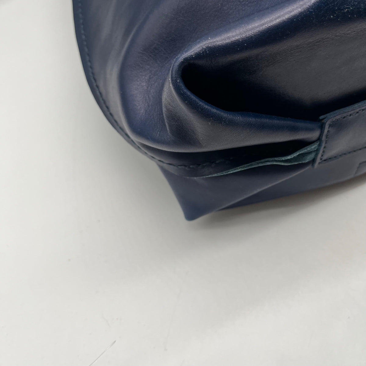 Old Trend Navy Blue Slouchy Leather Forest Island Tote Bag