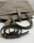 Coach Stone Gray Grain Leather Mercer 30 Satchel