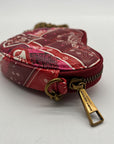 Red Paisely Kurt Geiger London Micro Heart Crossbody Bag