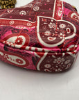 Red Paisely Kurt Geiger London Micro Heart Crossbody Bag