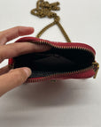 Red Paisely Kurt Geiger London Micro Heart Crossbody Bag