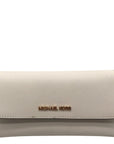 Michael Kors Ivory Crossgrain Leather Jet Set Tri-Fold Wallet