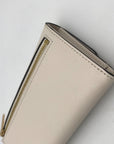 Michael Kors Ivory Crossgrain Leather Jet Set Tri-Fold Wallet