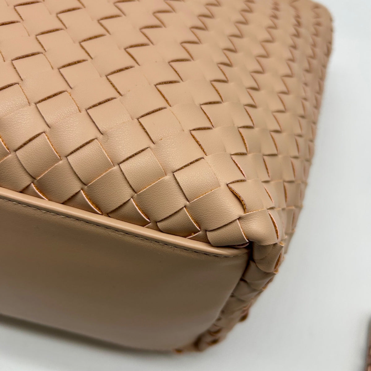 On 34th Chai Faux Leather Woven Tote Bag