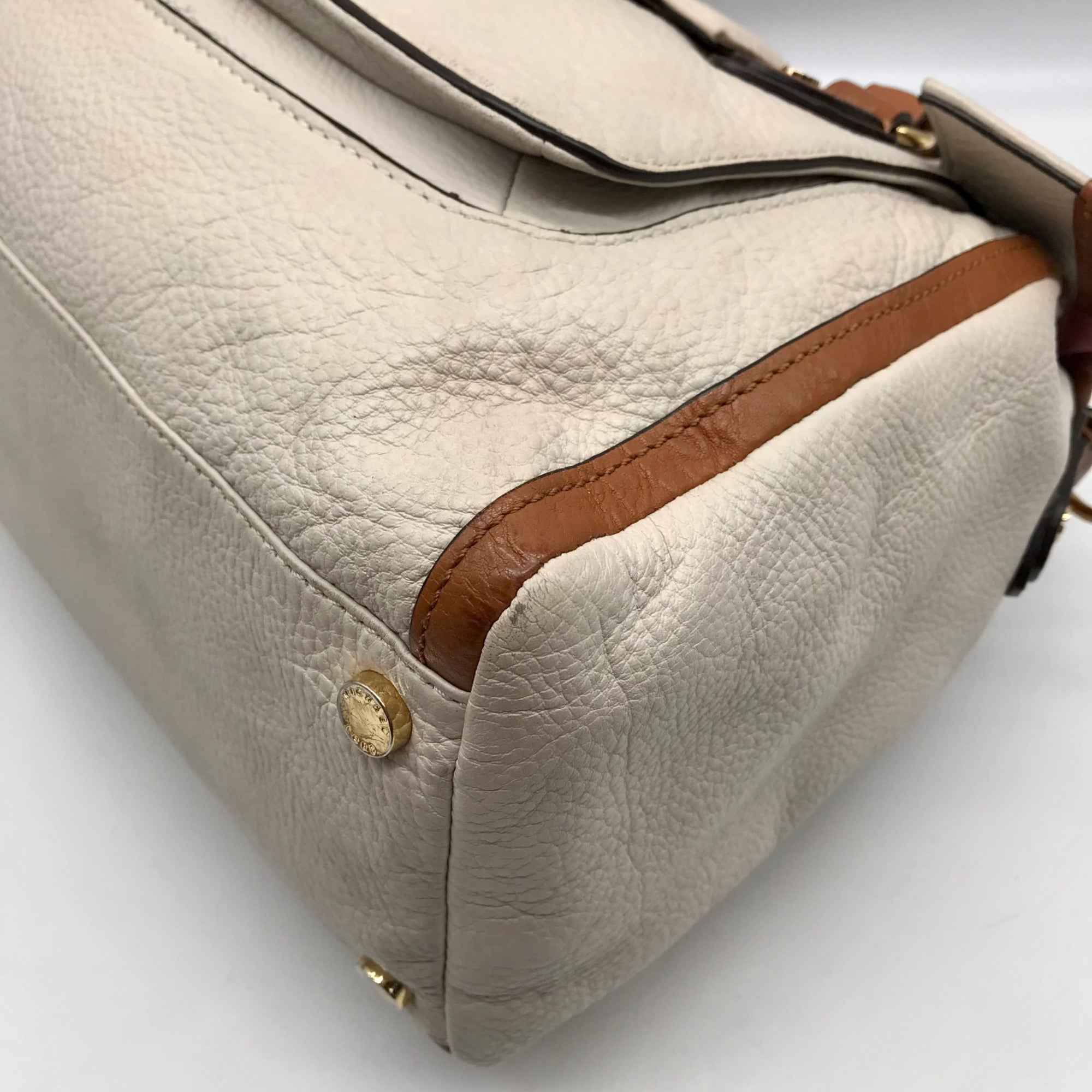Michael Kors Beige &amp; Brown Leather Margo Satchel