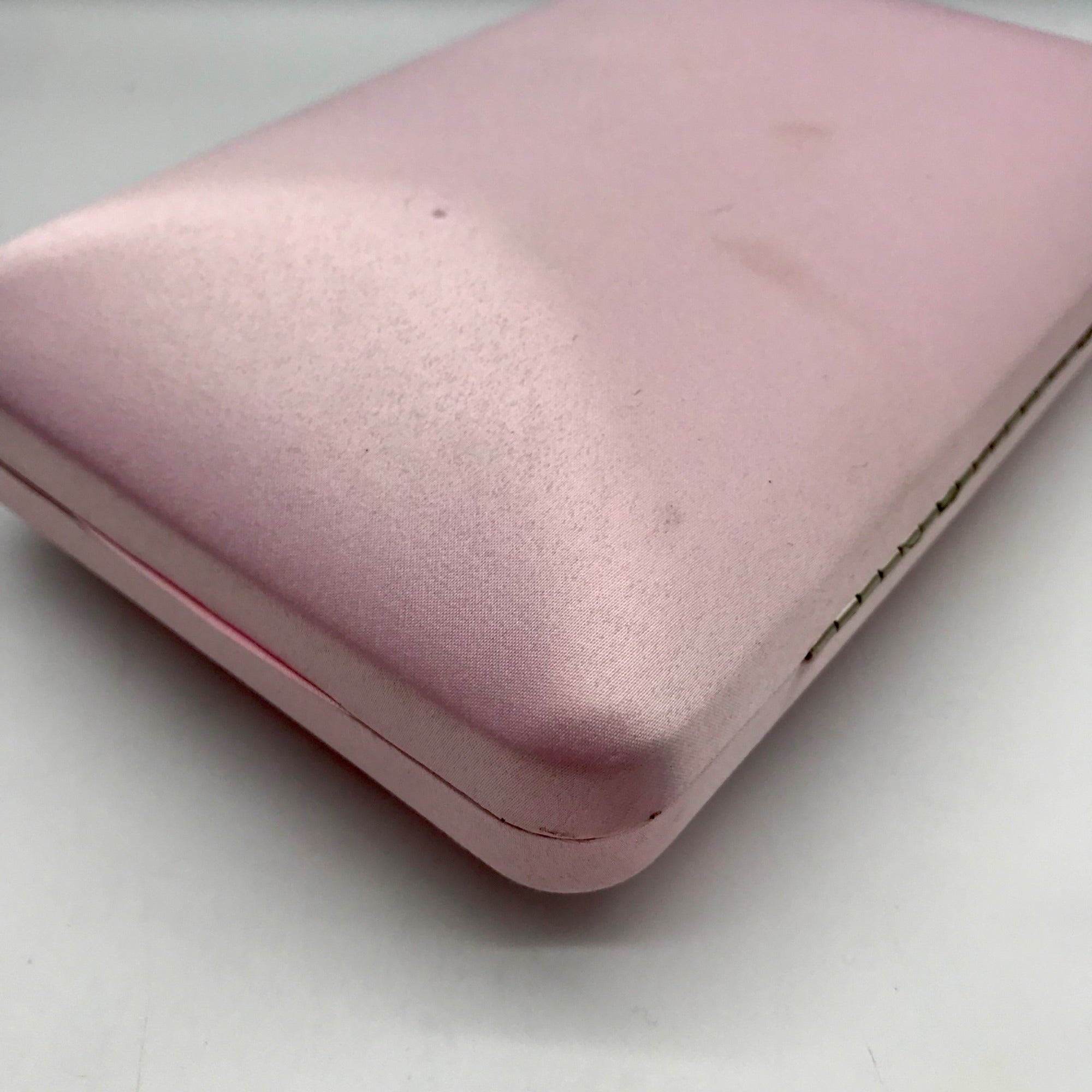 I.N.C International Concepts Pink Dogwood Satin Crystal Frame Clutch