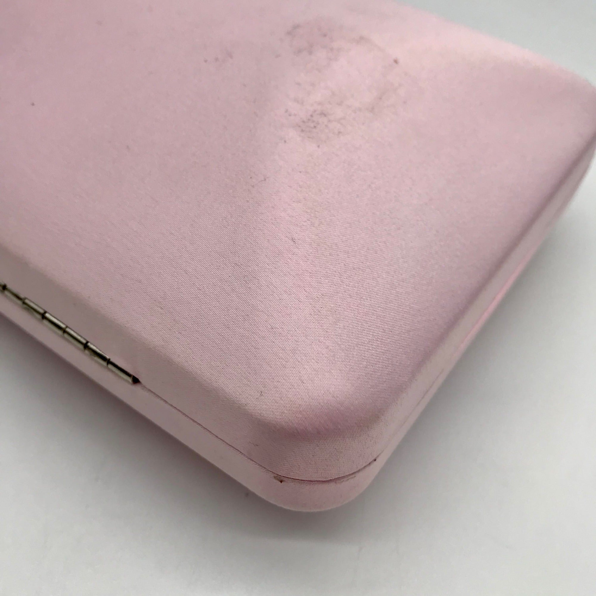 I.N.C International Concepts Pink Dogwood Satin Crystal Frame Clutch