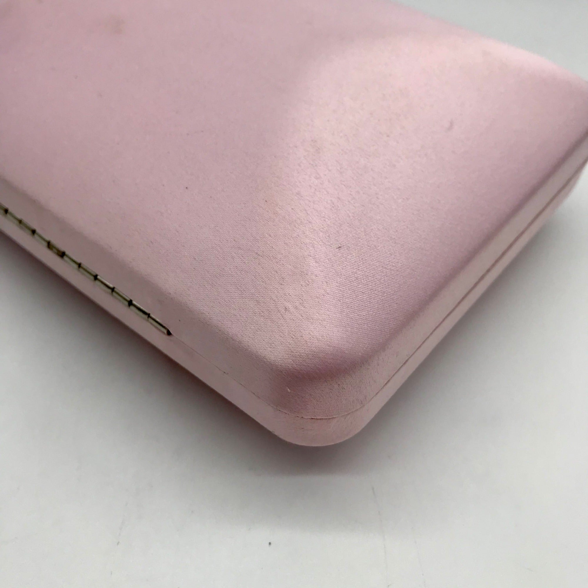 I.N.C International Concepts Pink Dogwood Satin Crystal Frame Clutch
