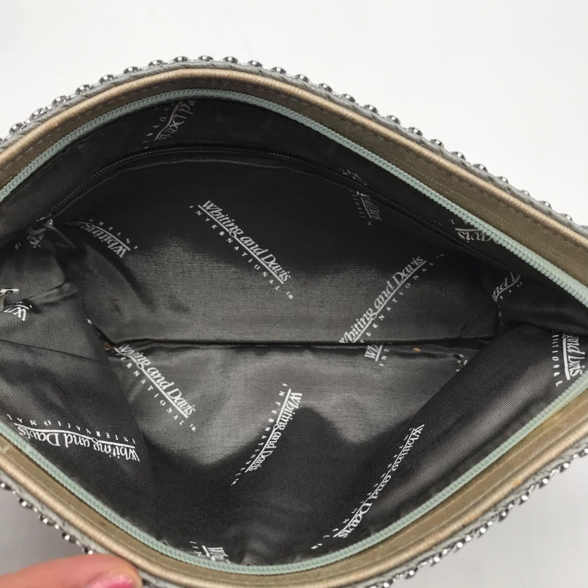 Whiting &amp; Davis Silver Sequined Wallet