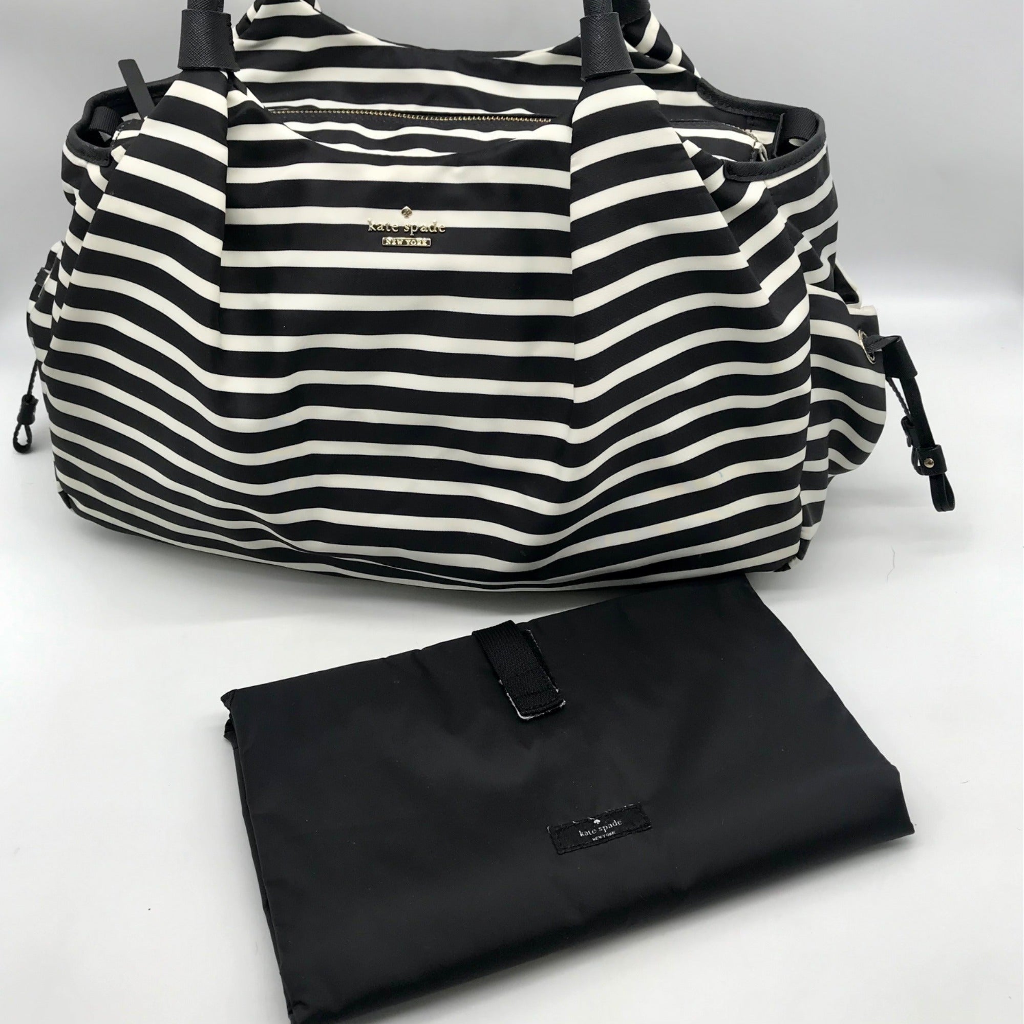 Kate Spade Classic Striped Nylon Stevie Baby Bag