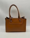 London Fog Brown Belmont Satchel Bag with Removable Paisley