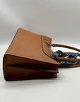 London Fog Brown Belmont Satchel Bag with Removable Paisley