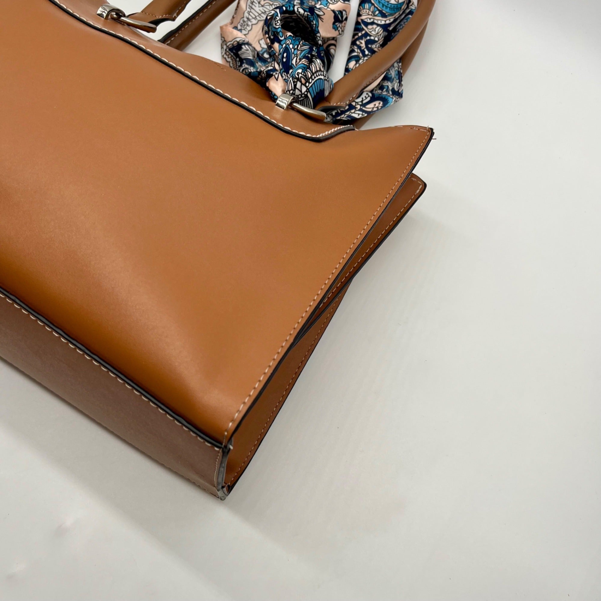 London Fog Brown Belmont Satchel Bag with Removable Paisley