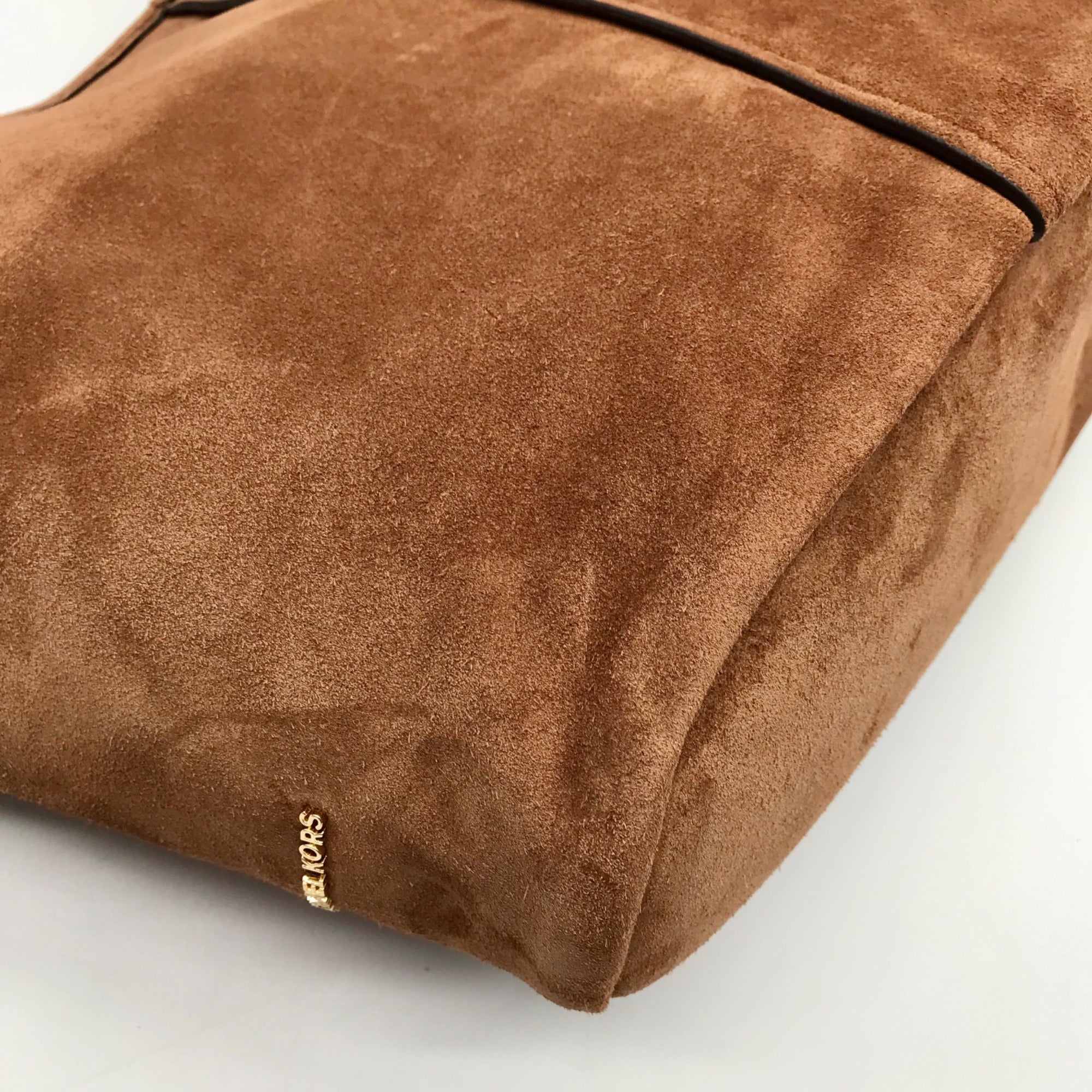 Michael Kors Brown Suede Sony Shopper Shoulder Bag