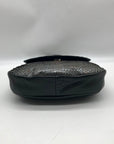 Bally Black Imitation Snake Leather Vintage Crossbody Bag