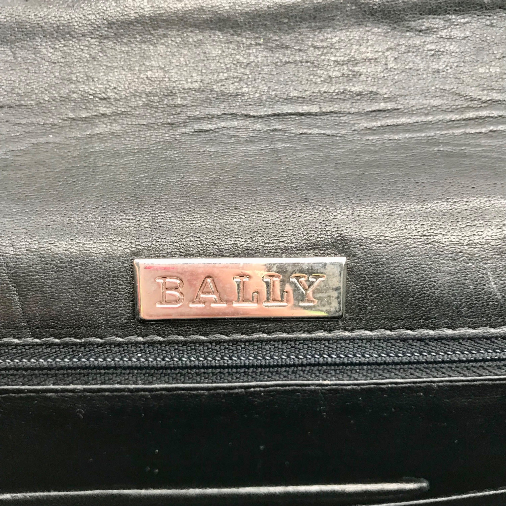 Bally Black Imitation Snake Leather Vintage Crossbody Bag