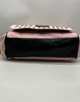 Betsey Johnson Pink And Black Canvas Baby Simply Studs Messenger Crossbody