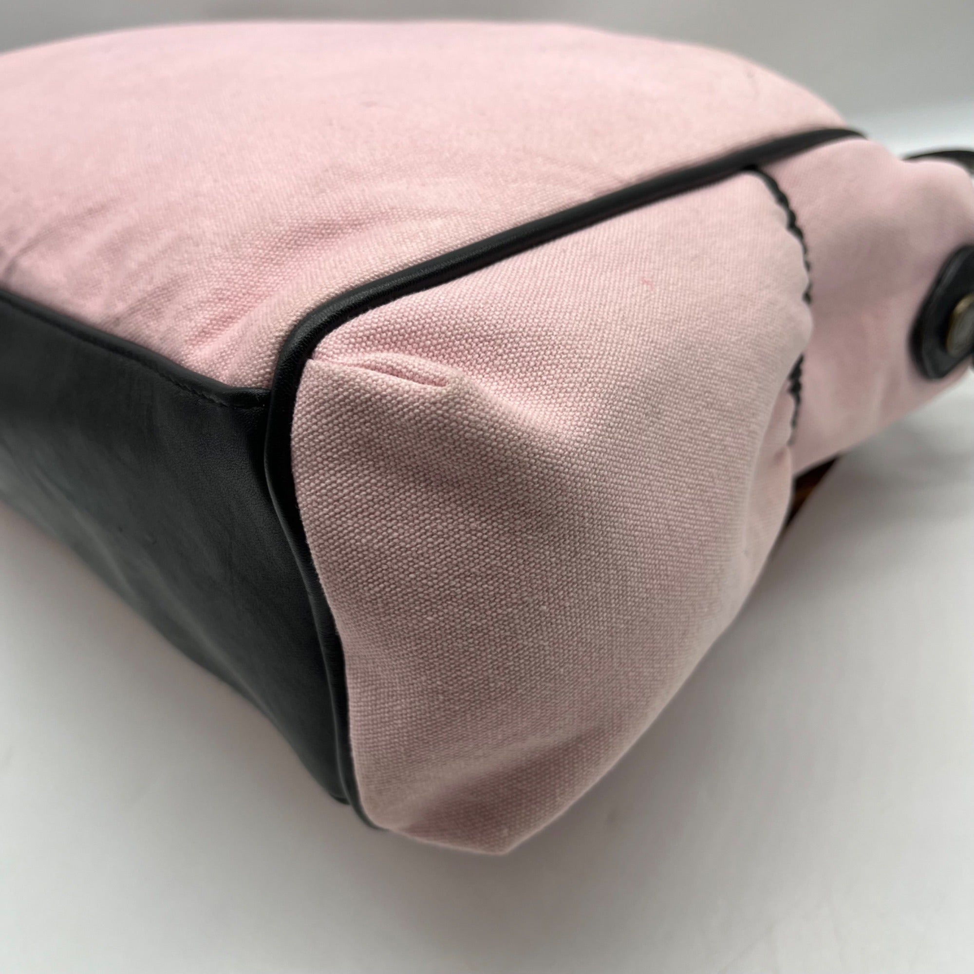 Betsey Johnson Pink And Black Canvas Baby Simply Studs Messenger Crossbody