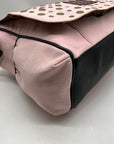 Betsey Johnson Pink And Black Canvas Baby Simply Studs Messenger Crossbody