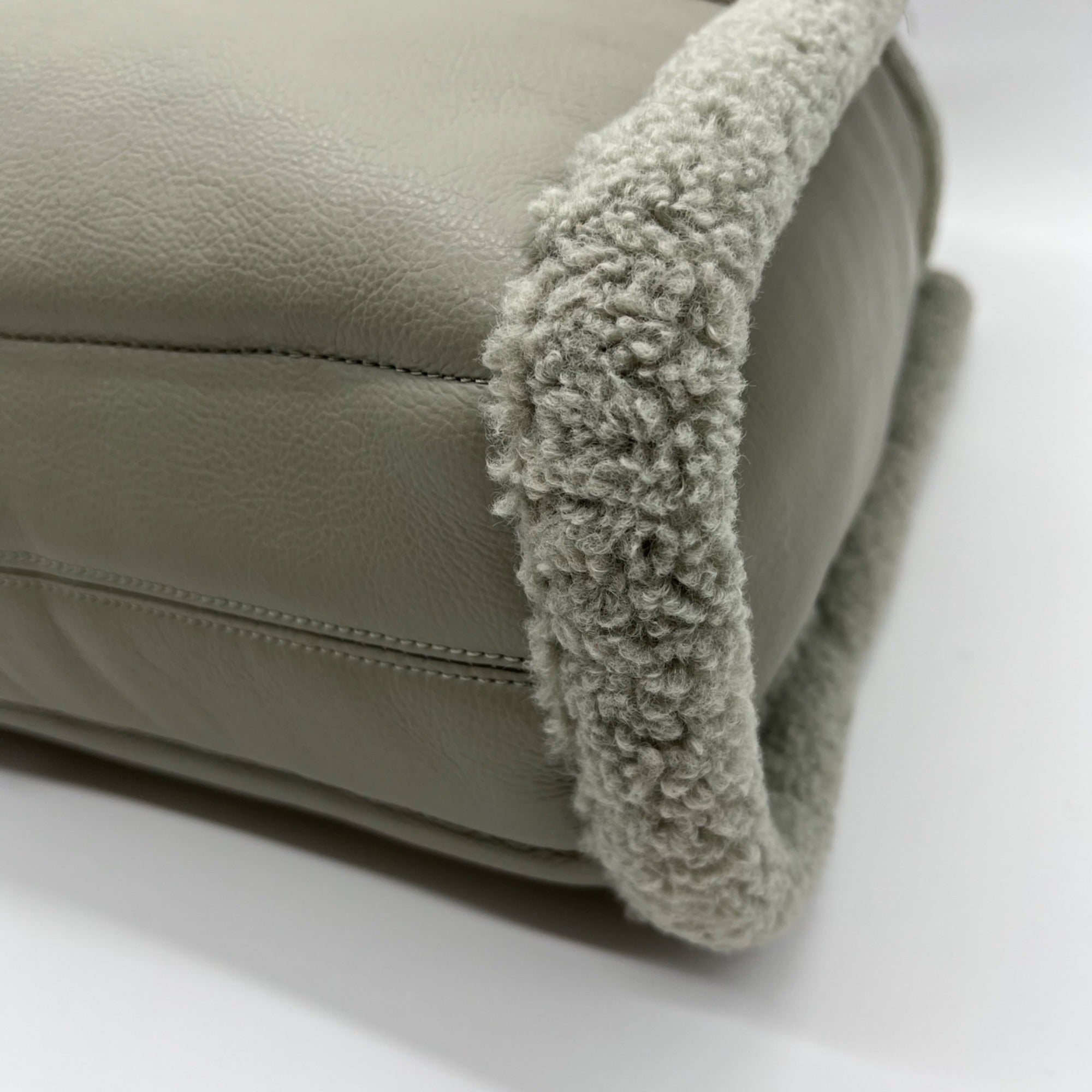 Like Dreams Grey Everyday Faux Leather Sherpa Tote Bag