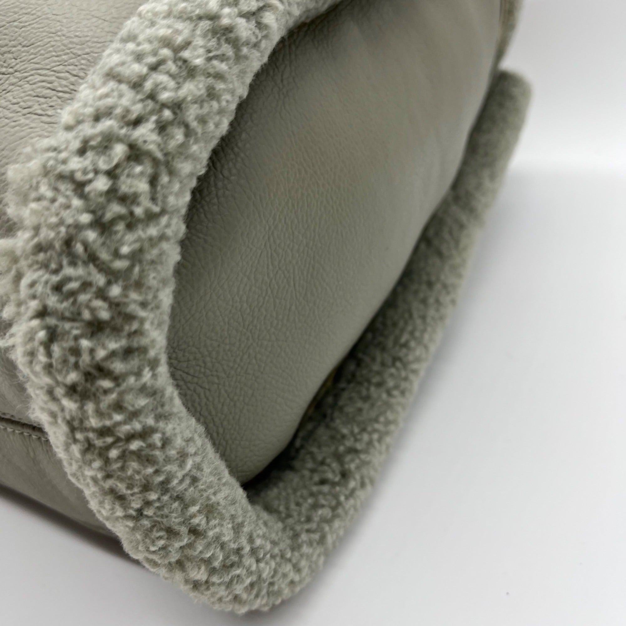 Like Dreams Grey Everyday Faux Leather Sherpa Tote Bag