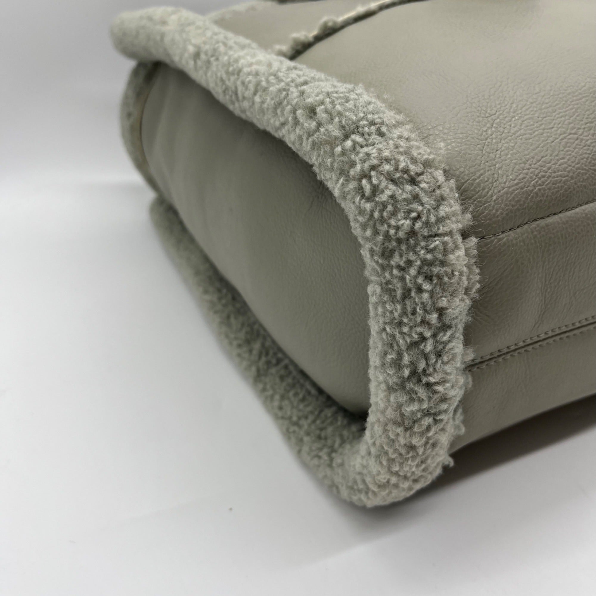 Like Dreams Grey Everyday Faux Leather Sherpa Tote Bag