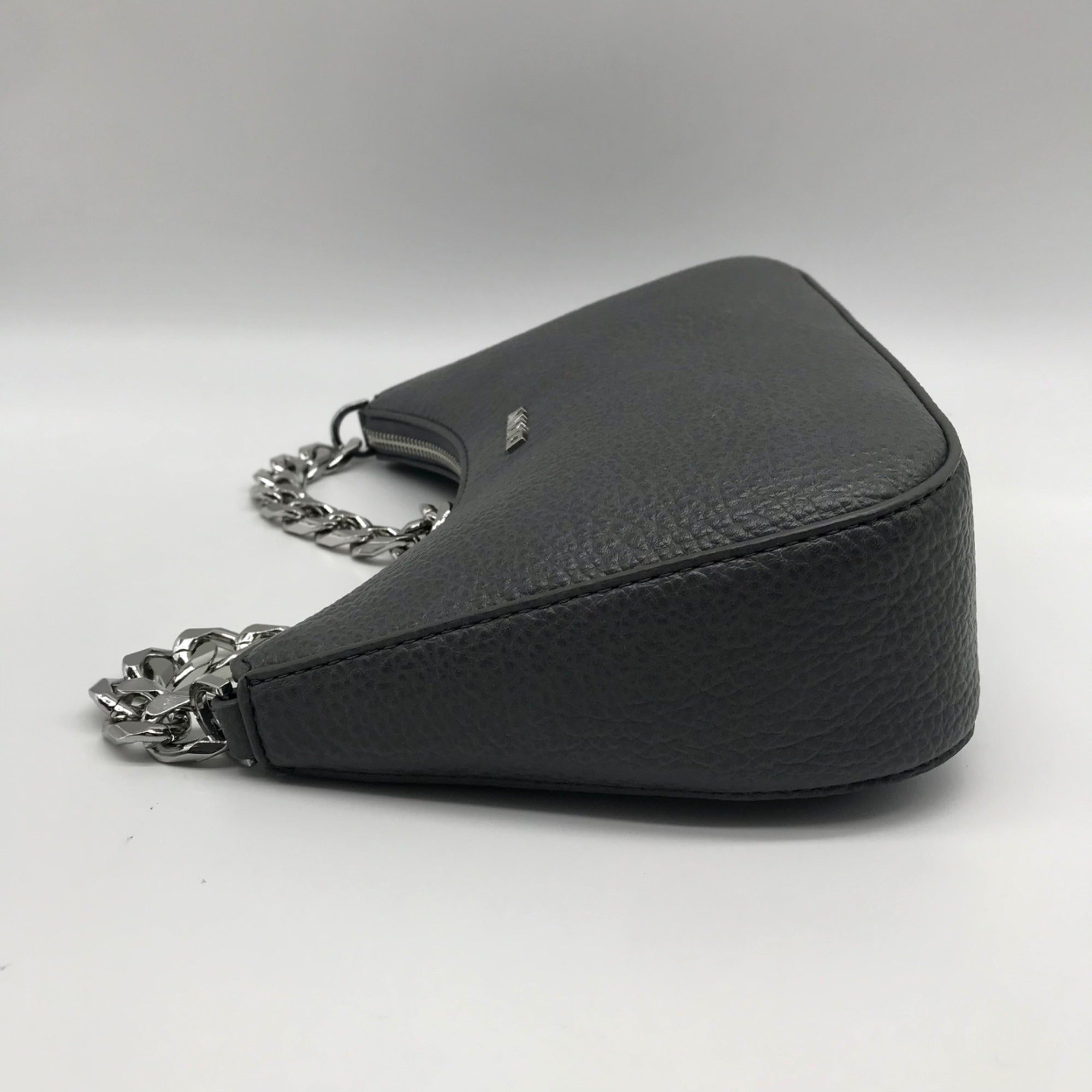 DKNY Faux Leather Dark Gray Jenna Small Demi Crossbody Bag