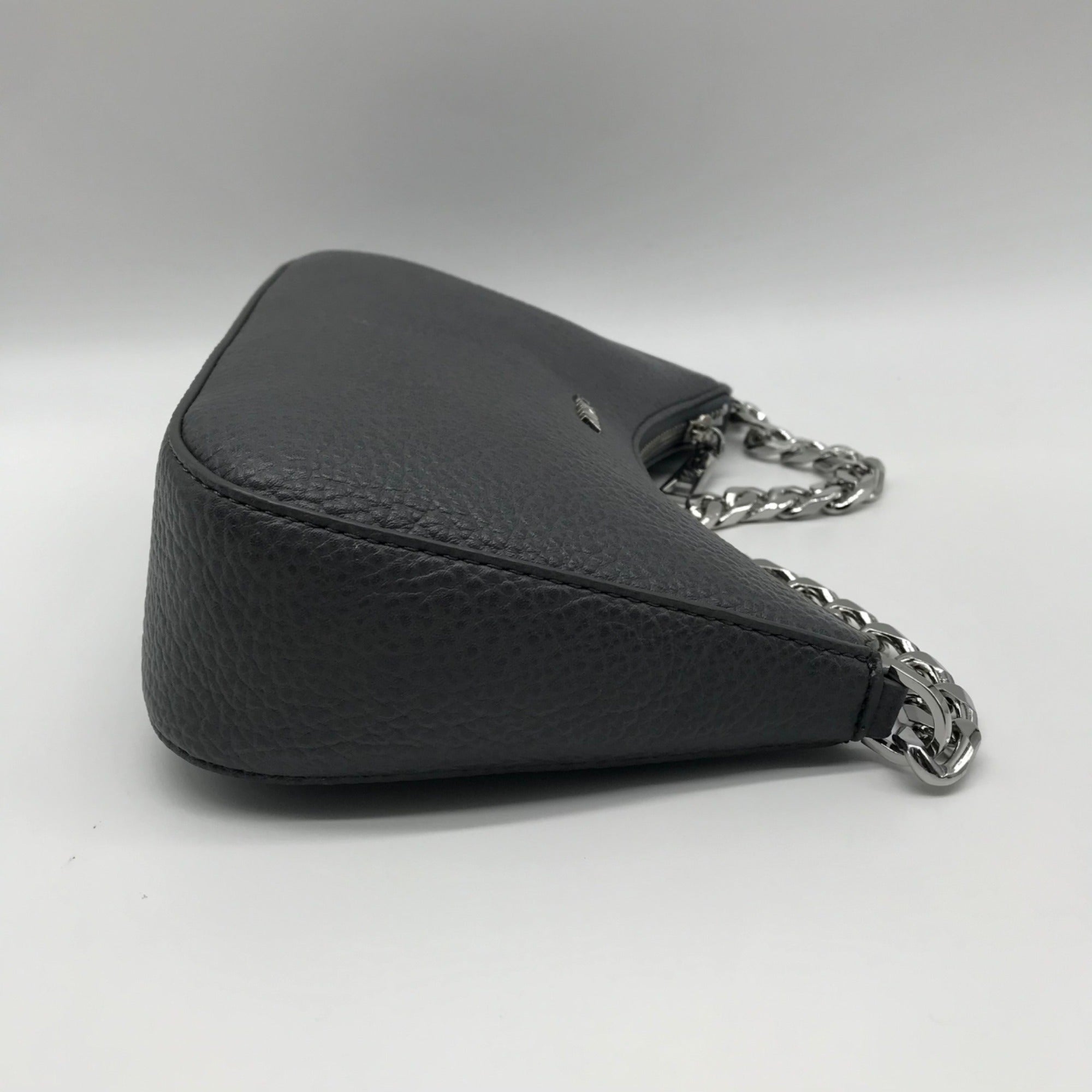 DKNY Faux Leather Dark Gray Jenna Small Demi Crossbody Bag