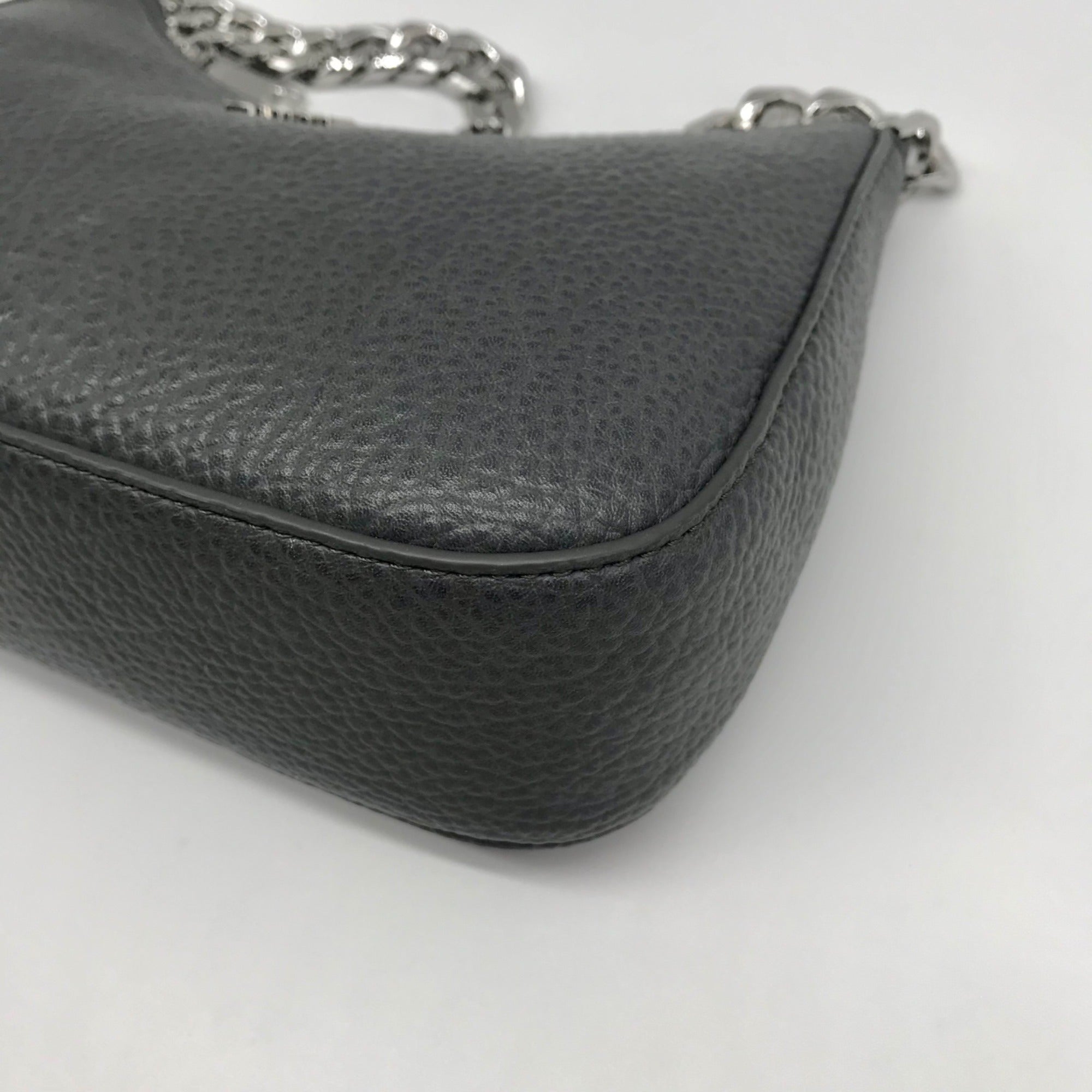 DKNY Faux Leather Dark Gray Jenna Small Demi Crossbody Bag