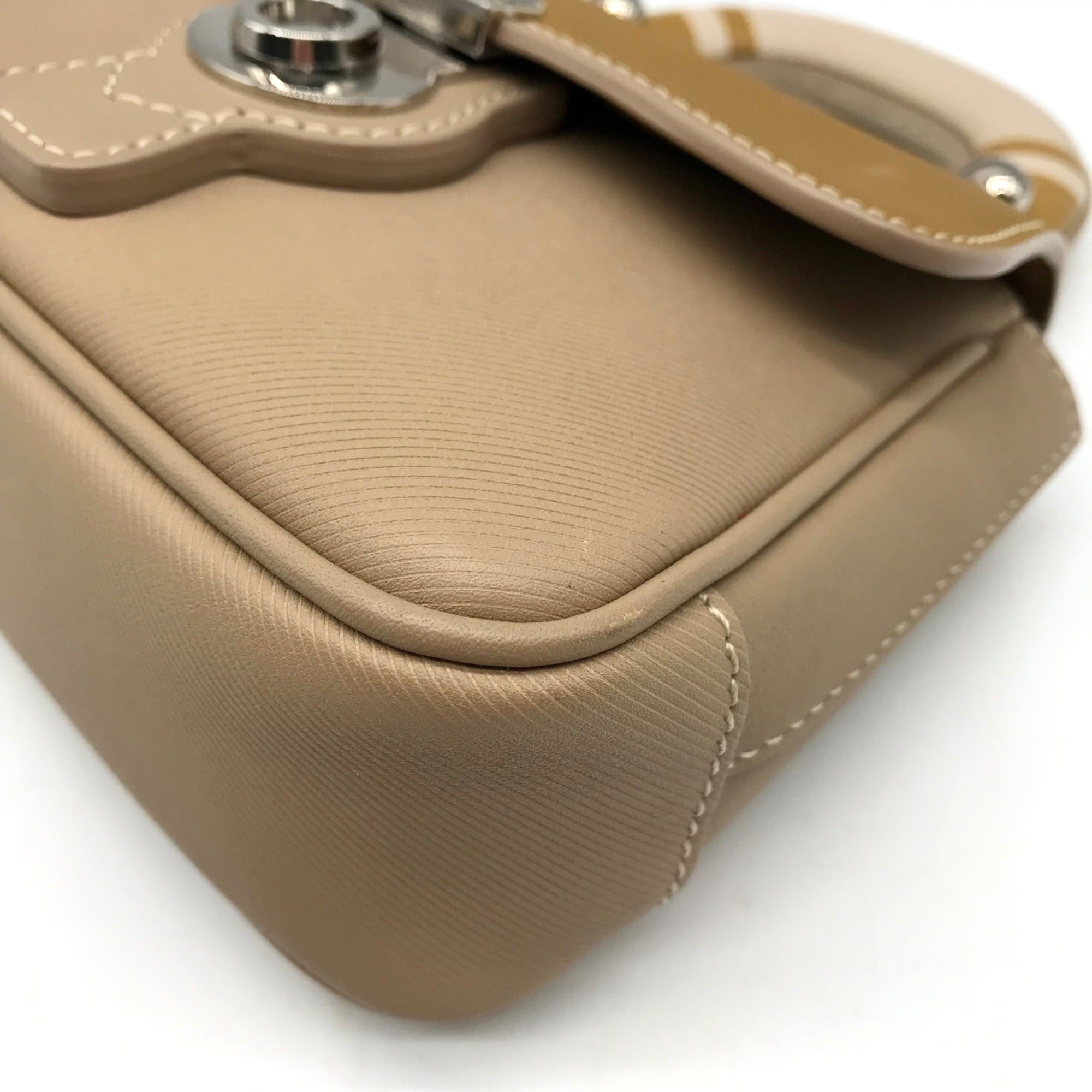 Burberry Beige Leather DK88 Top Handle Crossbody Bag