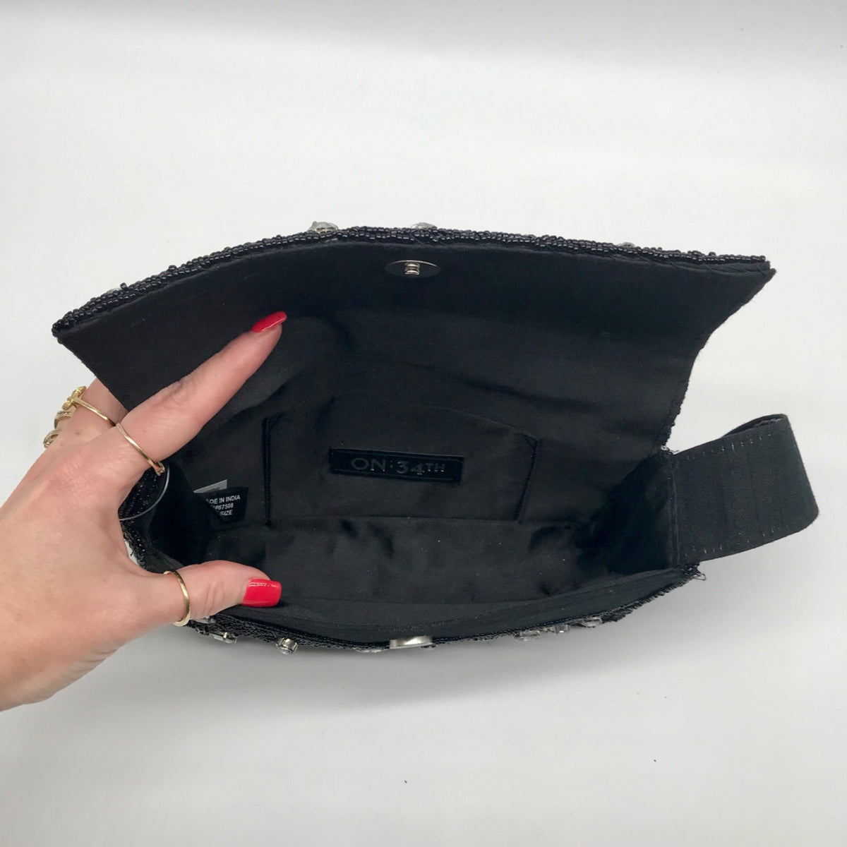 On 34th Black Beaded Shoulder Bag