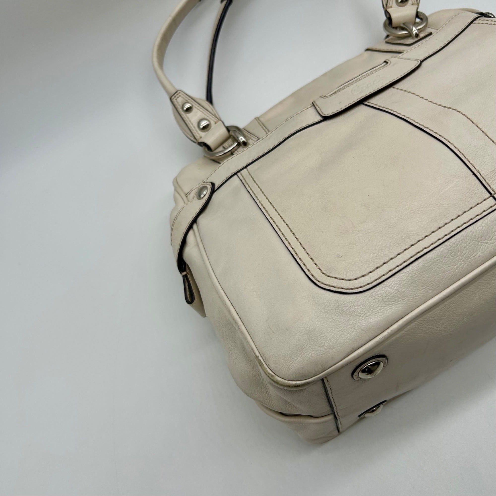 Coach White Soho Leather Satchel