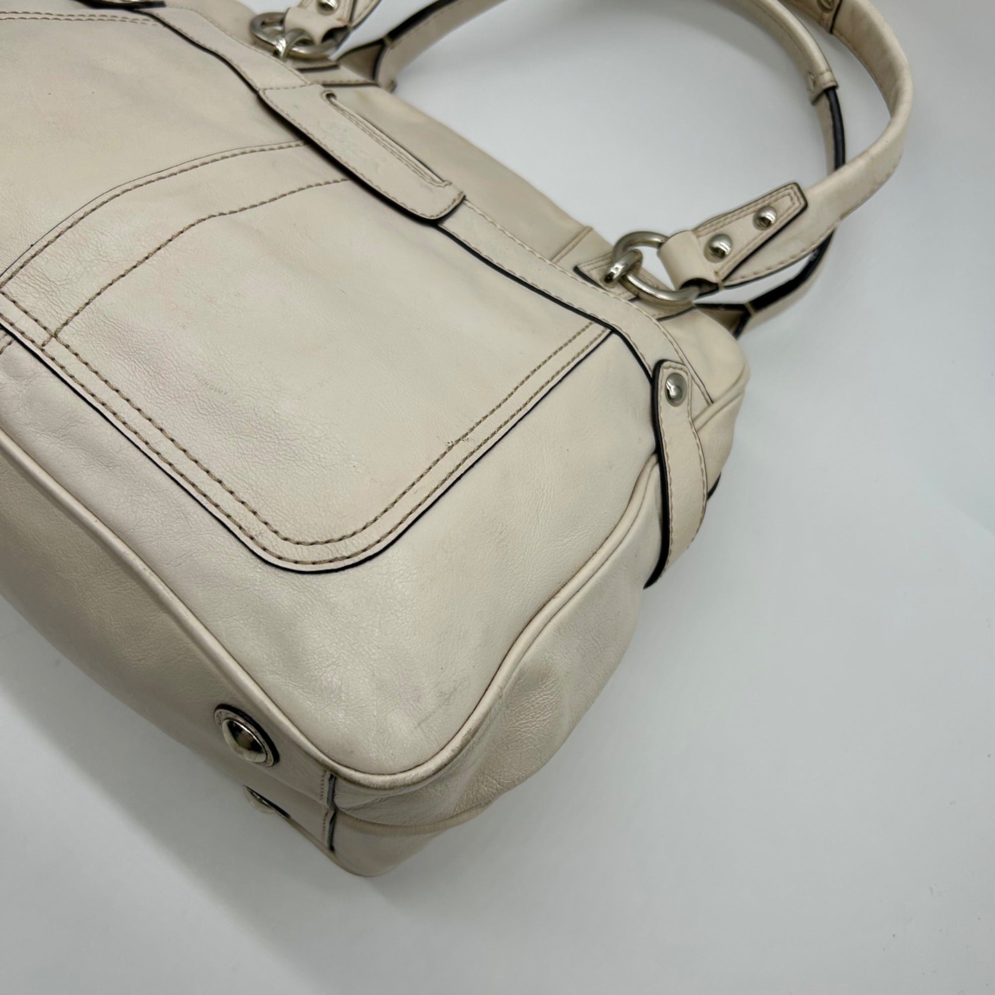 Coach White Soho Leather Satchel