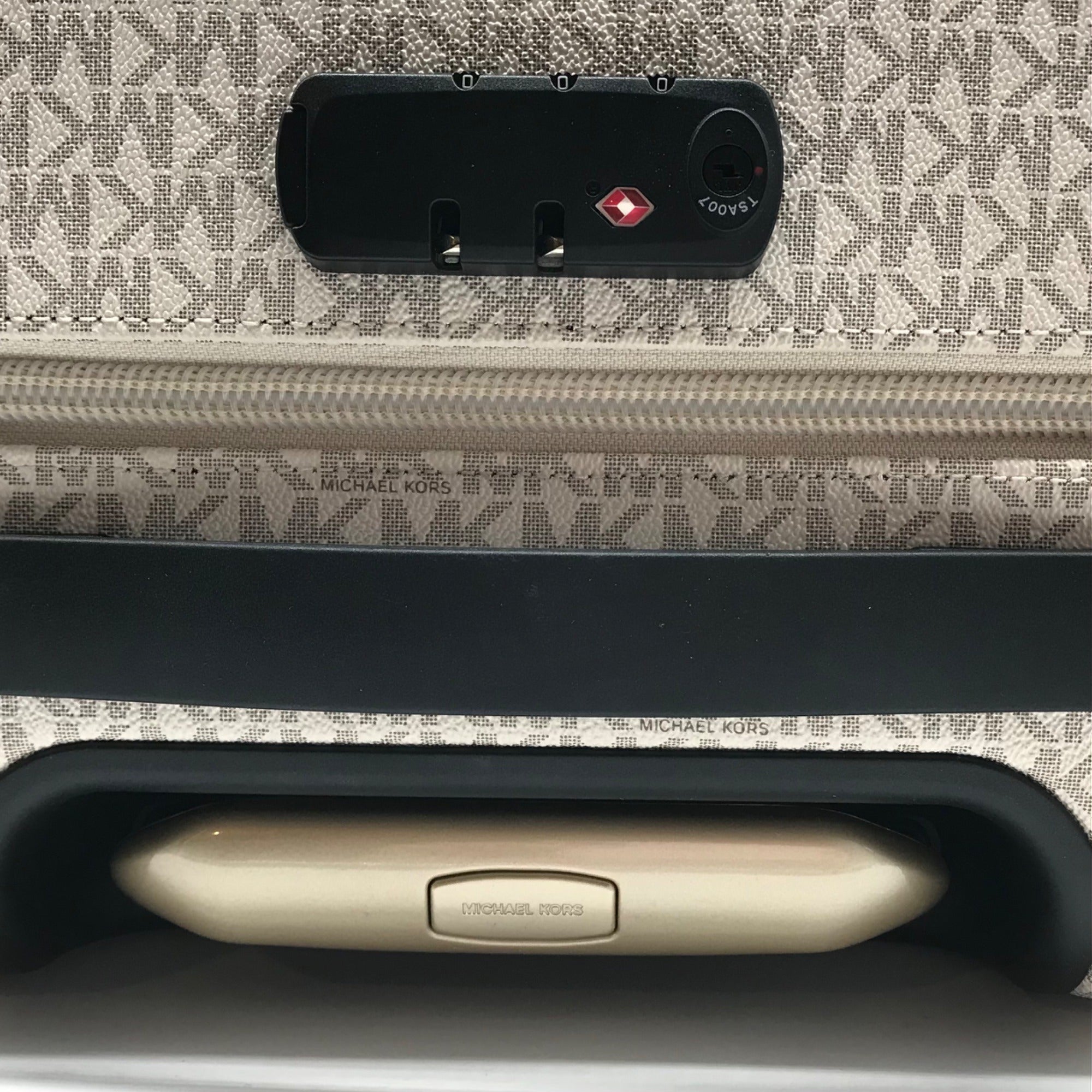 Michael Kors Vanilla And Soft Pink Monogram Logo Suitcase