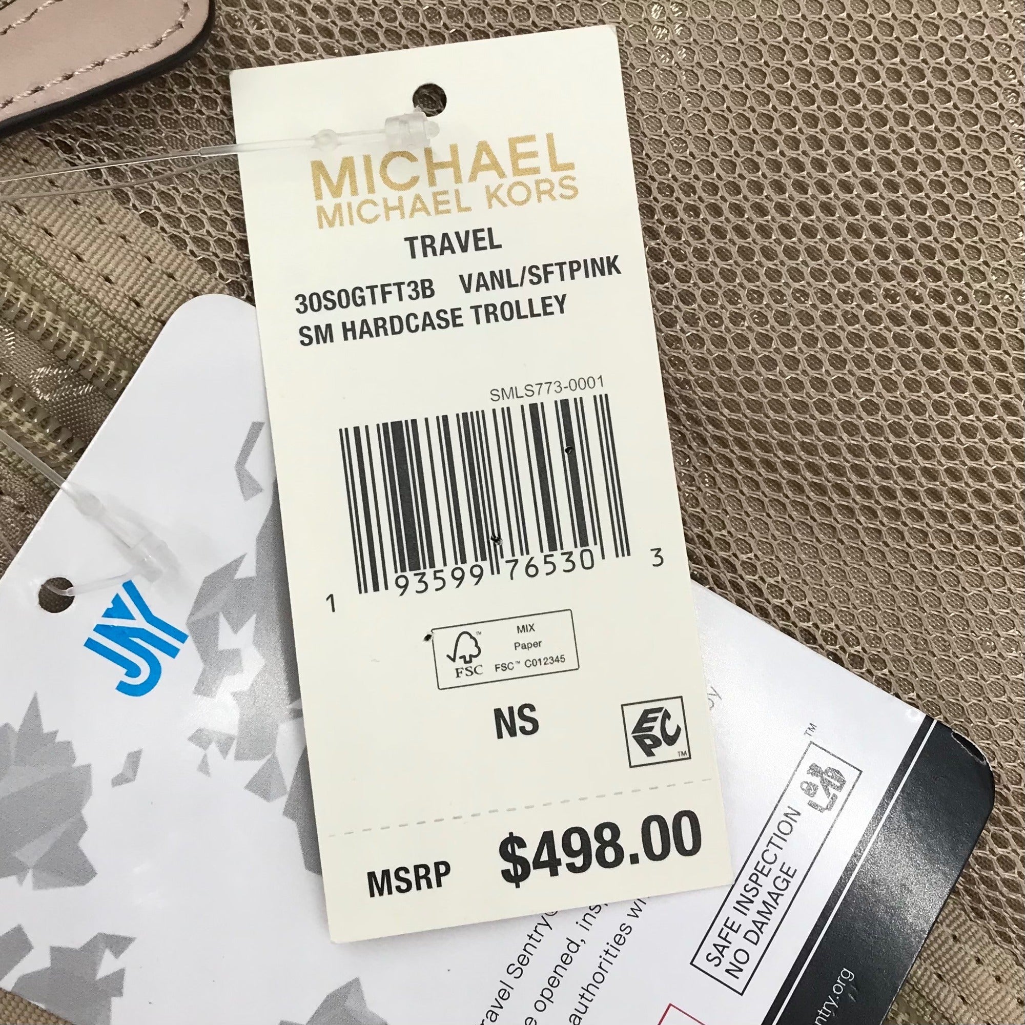 Michael Kors Vanilla And Soft Pink Monogram Logo Suitcase