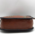 Turtle Ridge Tan Italian Vegetable Tanned Leather Hand Painted Boxy Bag