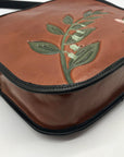 Turtle Ridge Tan Italian Vegetable Tanned Leather Hand Painted Boxy Bag