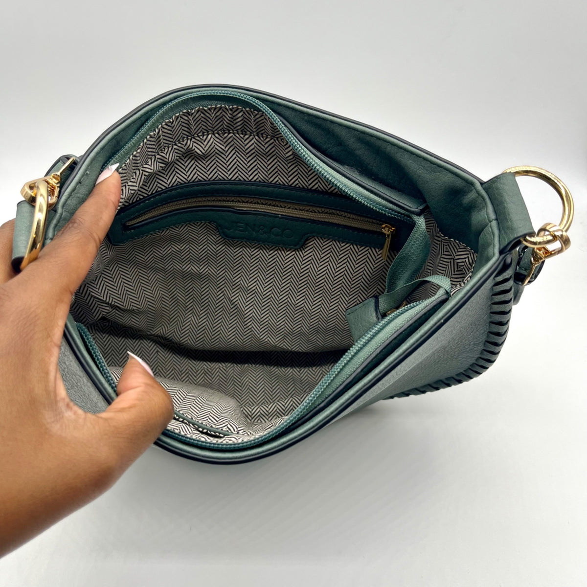 Jen &amp; CO Sage Green Saddle Bag