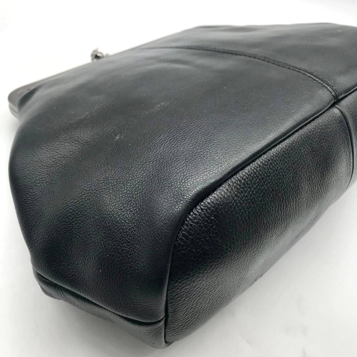 Patricia Nash Black Pebbled Leather Convertible Kiss-Lock Satchel