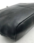 Patricia Nash Black Pebbled Leather Convertible Kiss-Lock Satchel