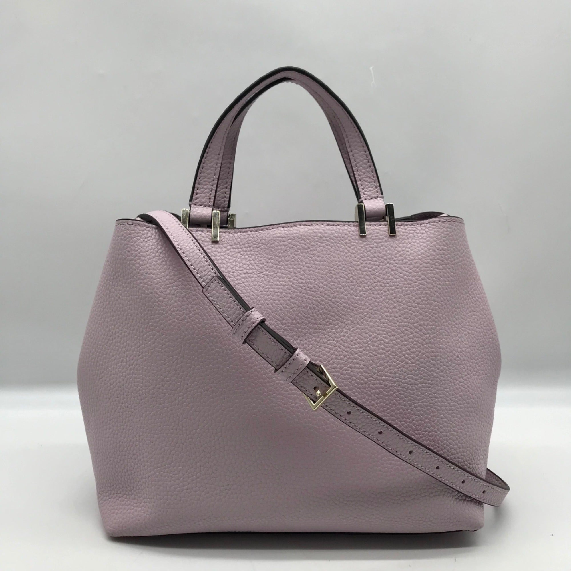 Kate Spade Purple Pebbled Leather Gwyn Pershing Street Convertible Satchel Bag