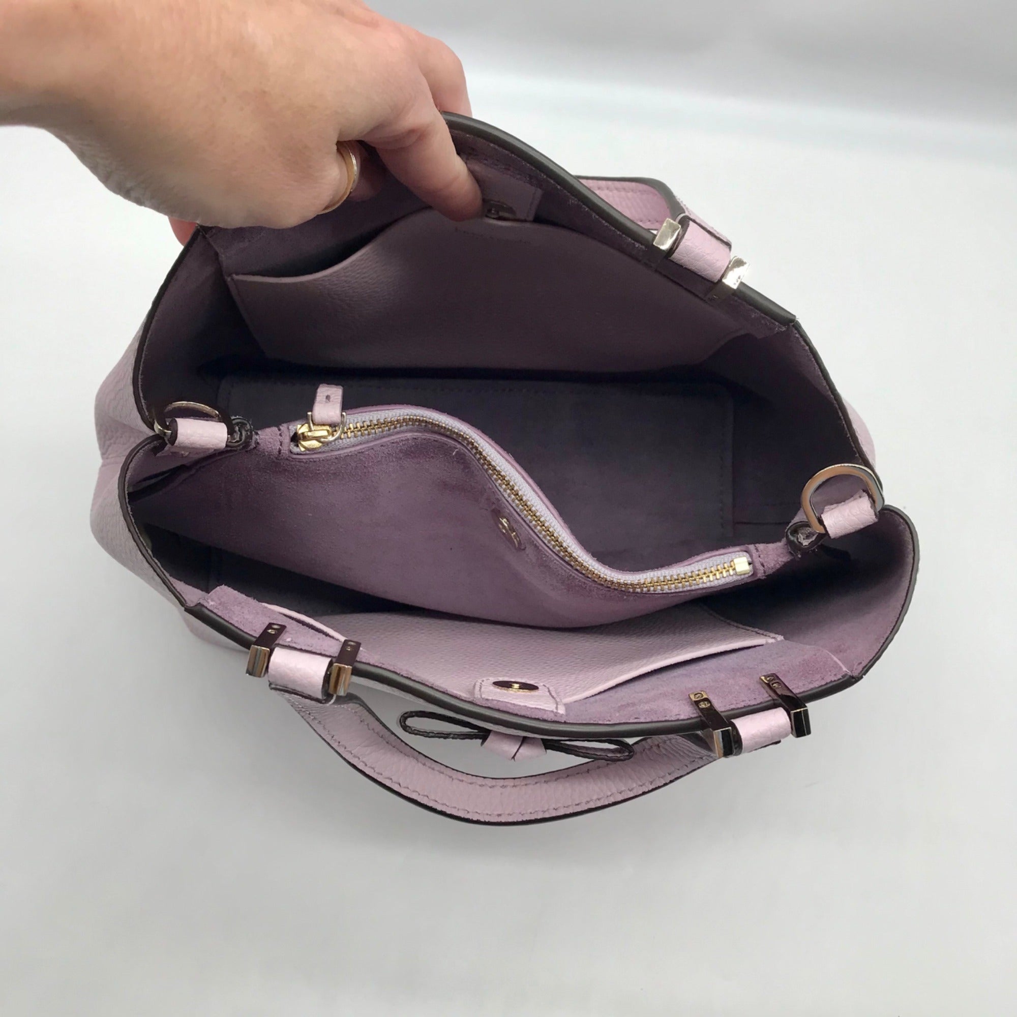 Kate Spade Purple Pebbled Leather Gwyn Pershing Street Convertible Satchel Bag