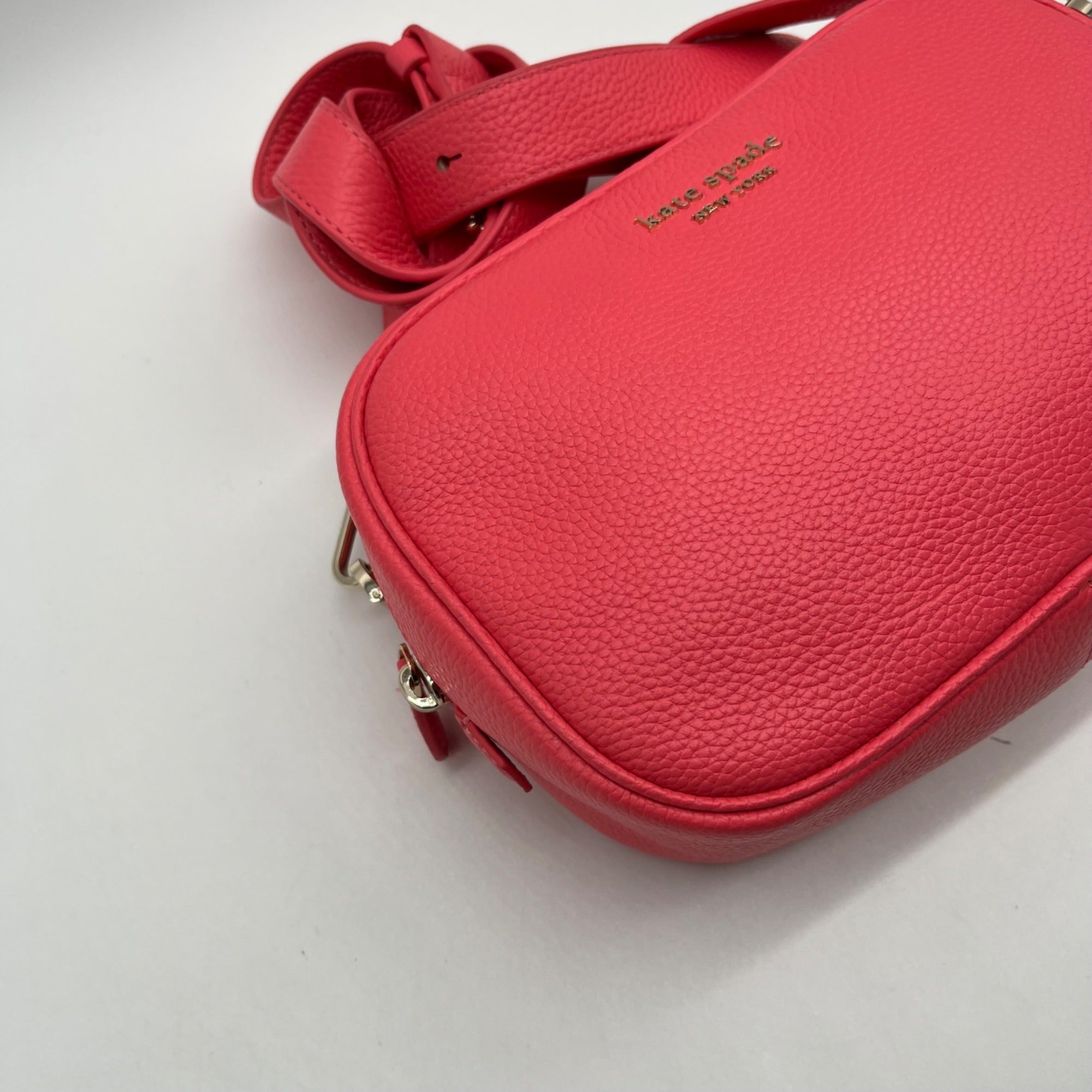 Kate Spade Pink Pebbled Leather Camera Crossbody Bag