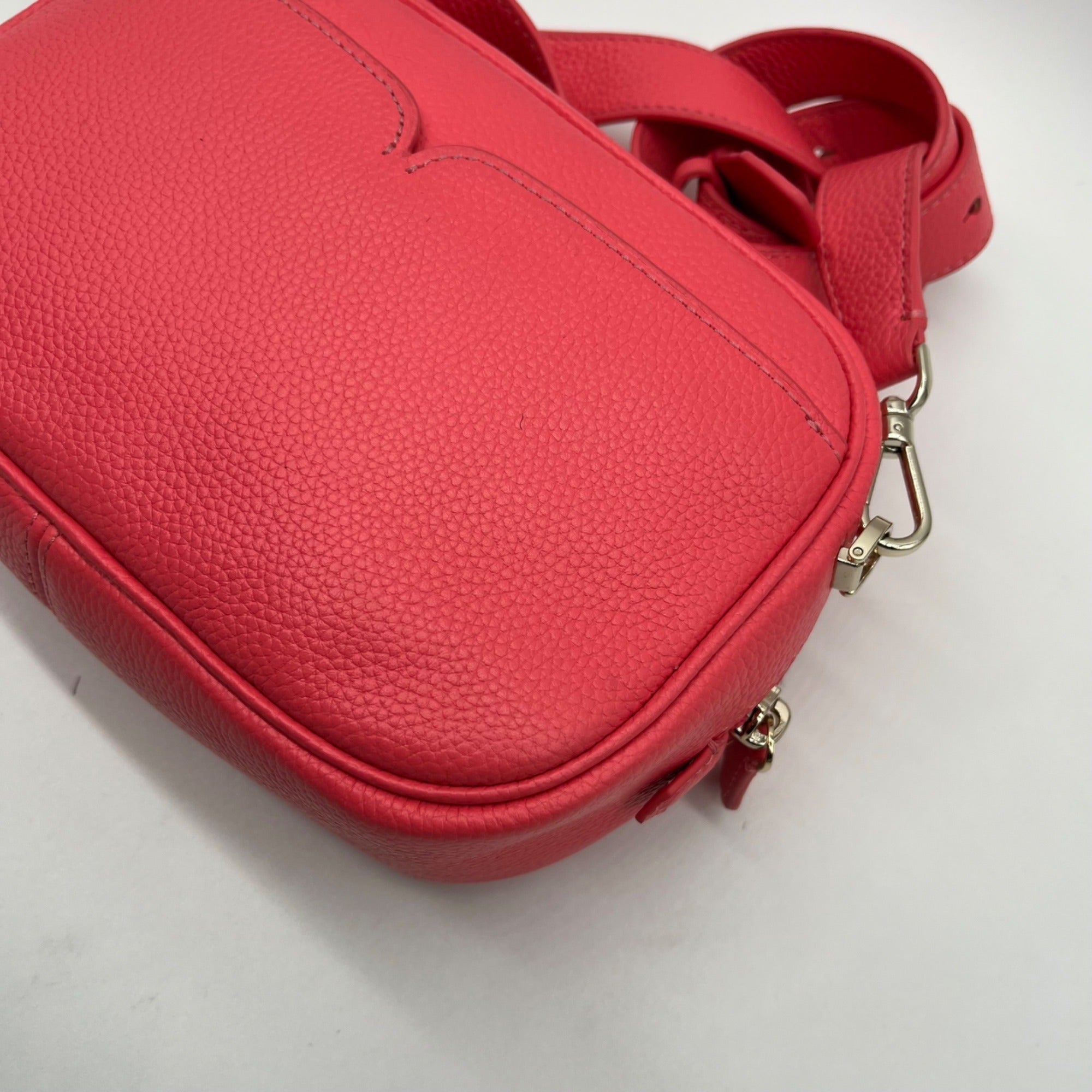 Kate Spade Pink Pebbled Leather Camera Crossbody Bag