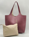 Madison West Elle Burgandy Leather Tote Bag