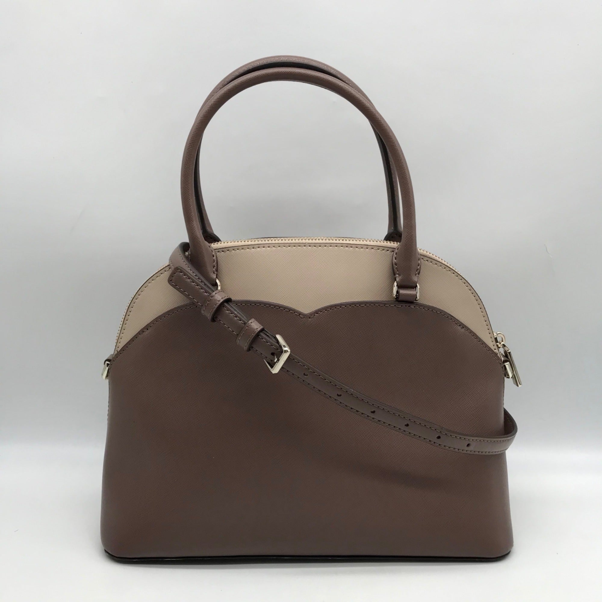 Kate Spade Neutral Colorblock Leather Payton Dome Satchel