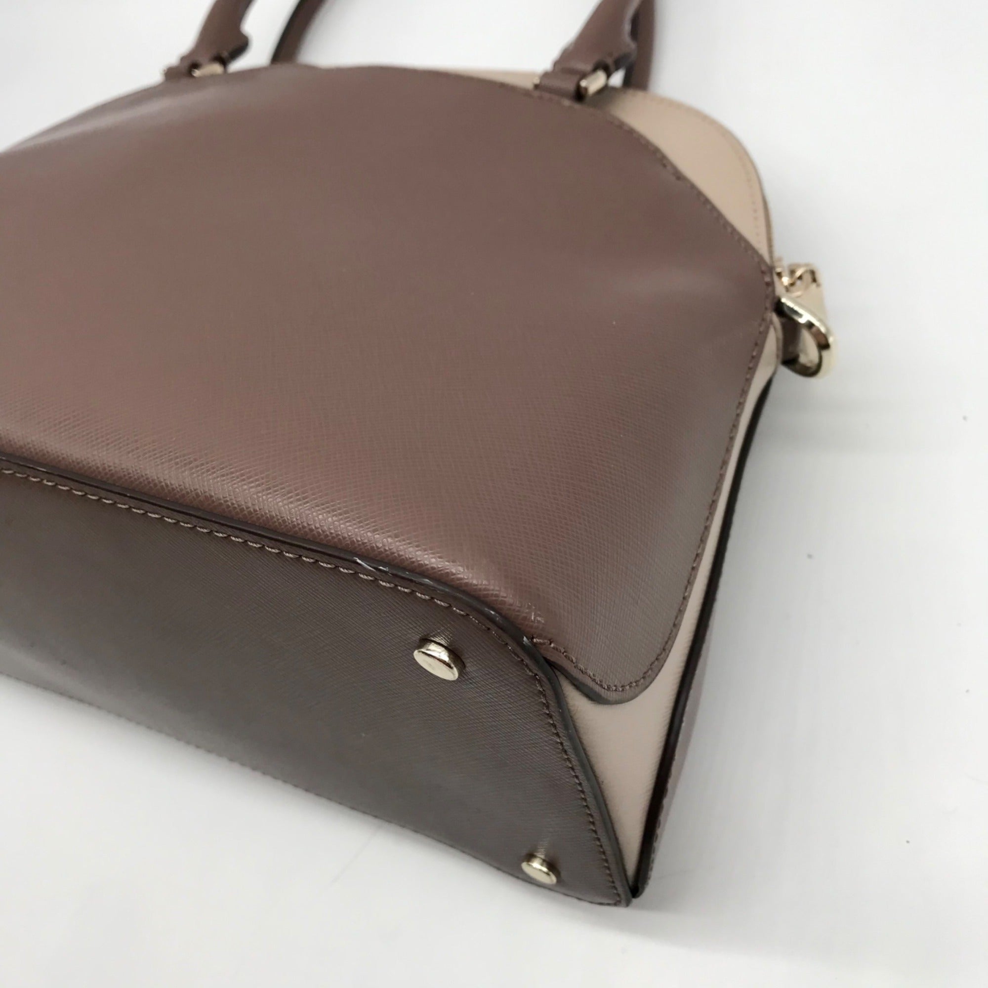 Kate Spade Neutral Colorblock Leather Payton Dome Satchel