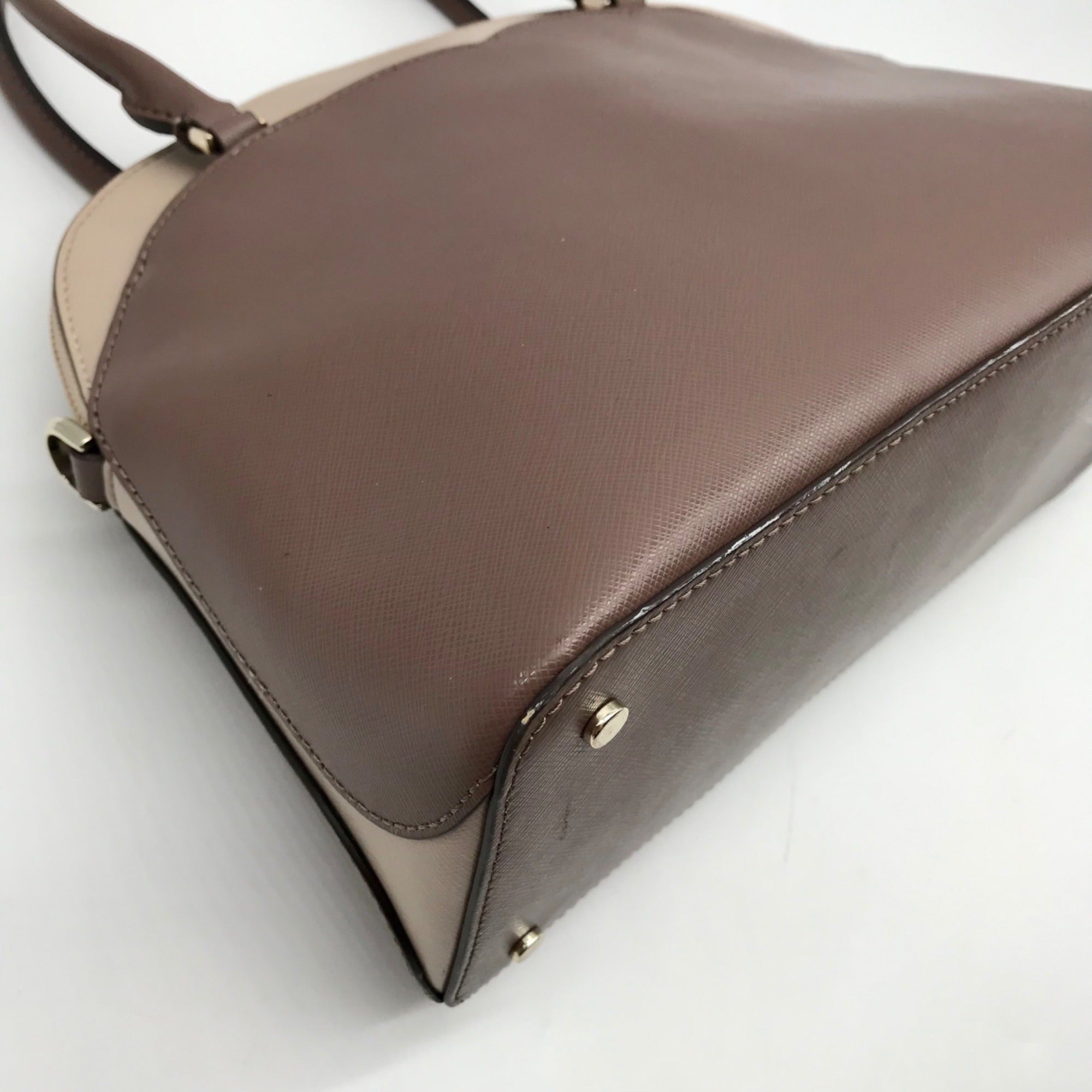 Kate Spade Neutral Colorblock Leather Payton Dome Satchel