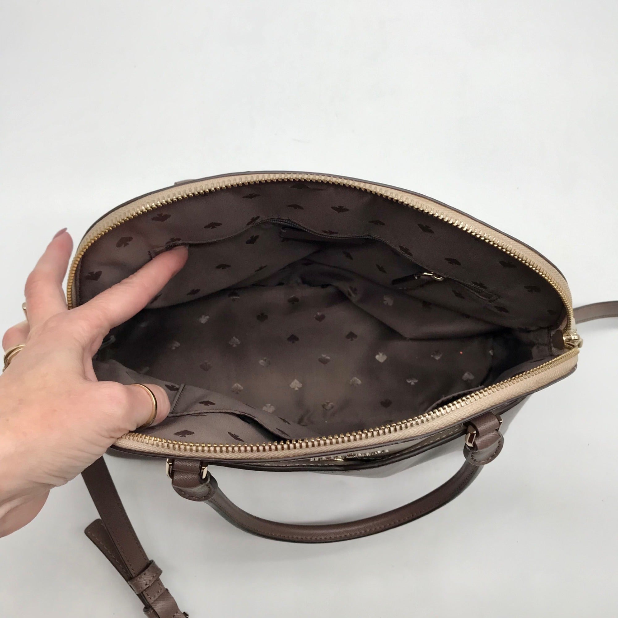 Kate Spade Neutral Colorblock Leather Payton Dome Satchel