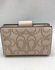 Coach Chalk Pebbled Leather Signature Rivets Corner Zip Wallet